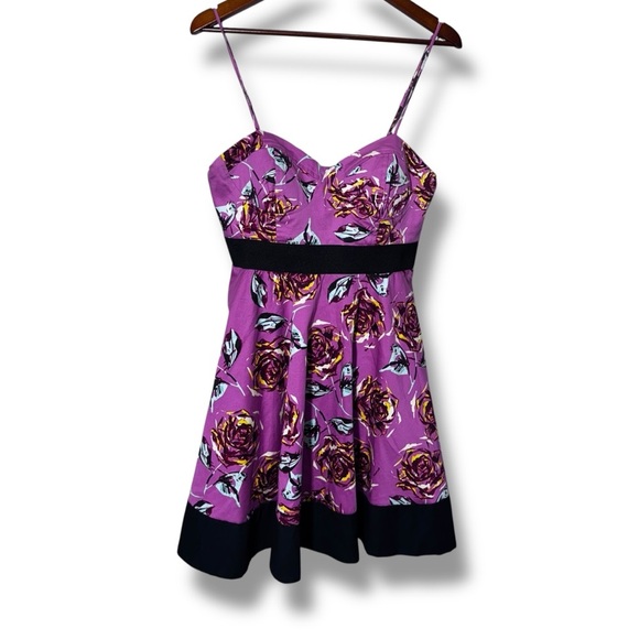 Vintage Forever 21 Pink Floral Spaghetti Strap Mini Dress Size Large - Picture 1 of 10